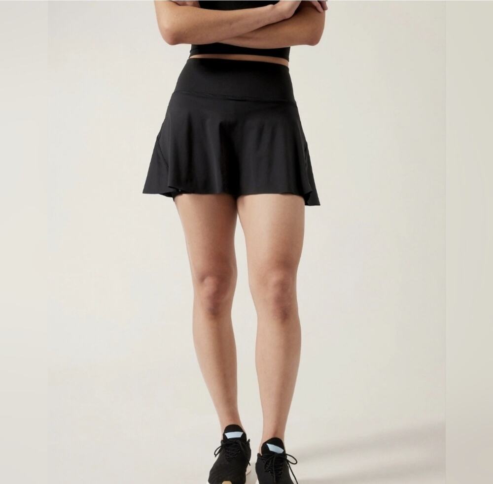 Athleta Ace Tennis Skort 13.5" Black Womens Large Althelsure Tennis Pickleball
